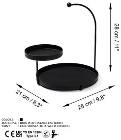 Suport bijuterii Knidos Negru 25x28x21 cm
