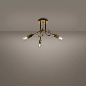 Lustră pe tijă Sollux SL.1437 LOOP 3xE27/15W/230V auriu