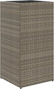 vidaXL Jardinieră de grădină, gri, 40x40x80 cm, poliratan