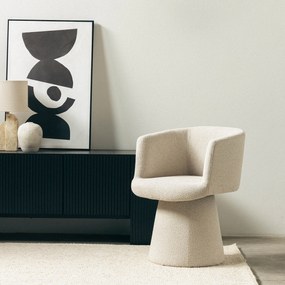 Fotoliu design rotativ YATO, crem