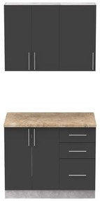 Set mobila bucatarie Festa Pako World Antracit 100x60x85 cm