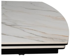 Masă de dining extensibilă cu blat cu aspect de marmură cu blat suplimentar 90x180 cm Rocía – Ixia