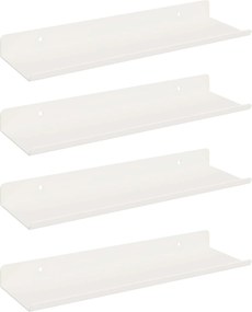 vidaXL Raft suspendat Pe perete 4 pcs Alb 30 x 9 x 2,5 cm Oțel