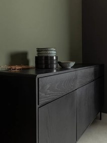 Comoda living neagra din lemn de Frasin si metal, 160x40x85,5 cm, Widal Bizzotto