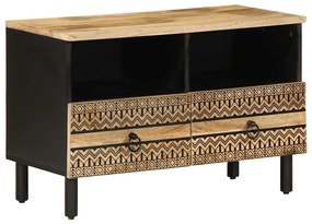 vidaXL Dulap TV, negru, 70x33,5x46 cm, lemn masiv de mango brut