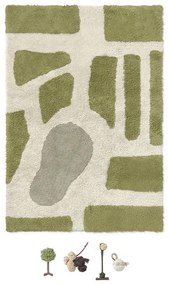 Covor de joacă pentru copii verde-crem din bumbac 90x130 cm Hyde Park – Lorena Canals