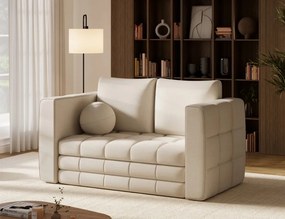 Canapea Kastol , alb chenille extensibil, 137x71x74 cm – Soreli 01