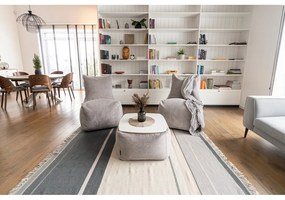 Fotoliu bean bag crem cu tapițerie din țesătură bouclé Seat Lounge – SLOWDOWN