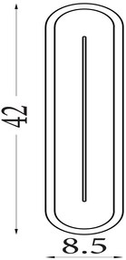 Aplica LED de perete baie metal alama satin IP44 Couper L-42cm