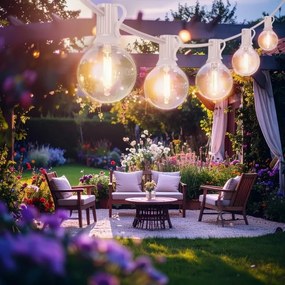 Brilagi - Ghirlandă decorativă LED pentru exterior GIRLANDA, 10 x E12, 8 m, alb, IP44, alb cald