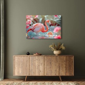 Tablou - Flamingo în iaz (90x60 cm)