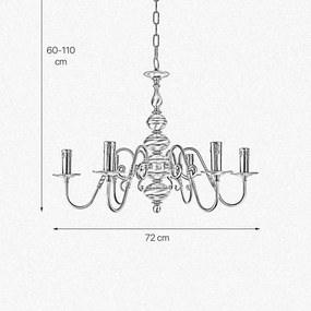 Candelabru clasic elegant din alama masiva Flemish