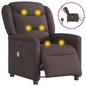 vidaXL Fotoliu electric de masaj rabatabil, maro închis, textil
