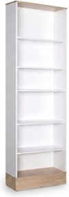 Bibliotecă Adore Base cu 6 Rafturi, Alb, 60x197x26 cm