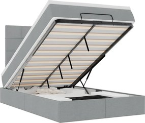 vidaXL Cadru de pat otoman cu saltea țesătură gri deschis 120x200cm