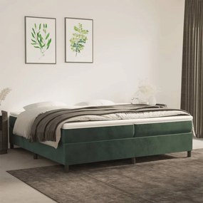 3121141 vidaXL Cadru de pat, verde închis, 200x200 cm, catifea