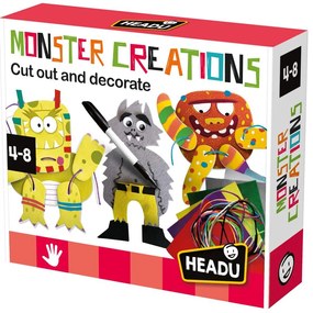 SET DE CREATIE MONSTRI CU DIFERITE TEHNICI CREATIVE 4-8 ANI - HEADU (HE54235)