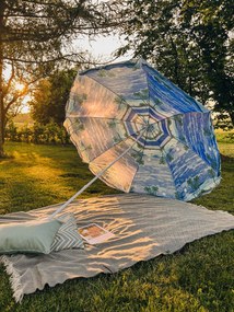 Umbrela de soare alb-albastru, SOLSTICE 180 cm