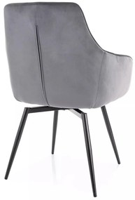 Scaun rotativ Marlo velvet gri/negru Blu14