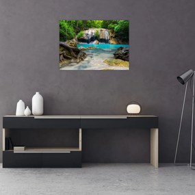 Tablou pe sticlă cu cascade (70x50 cm)