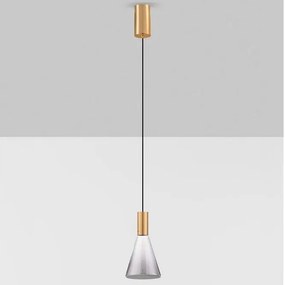 Pendul LED modern, Metal, Sticla, Fumuriu, Voi