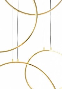 Lustra cu 6 inele LED suspendate Ring XXL auriu