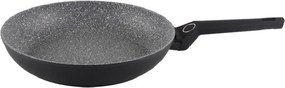 Tigaie aluminiu Zilan ZLN3284, Interior granit, Compatibil inductie, Diametru 22 cm, Maner soft touch