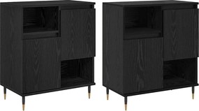 vidaXL Bufeturi 2 pcs Stejar negru 120 x 35 x 70 cm Lemn compozit