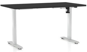Masa inaltime reglabila OfficeTech A, 120 x 80 cm, bază albă, negru
