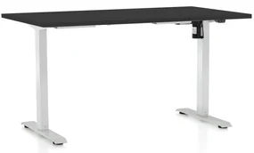 Masa inaltime reglabila OfficeTech A, 120 x 80 cm, bază albă, negru