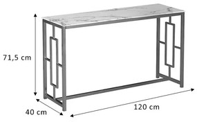 Consola Eccento aspect auriu - aspect marmura 8mm 120x40x71.5cm