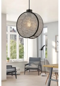 Candelabru cu cablu DRUM, 1 x E27, 60W, 230V, gri/negru