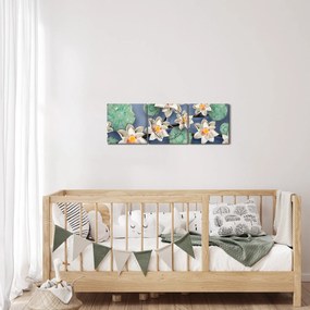 Tablu cu nufăr (cu ceas) (90x30 cm)