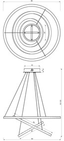Lustră LED pe cablu GALAXIA LED/85W/230V aurie