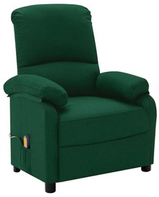 3073858 vidaXL Fotoliu de masaj electric, verde închis, material textil