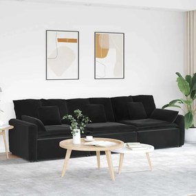 vidaXL Canapea modulară cu perne, negru