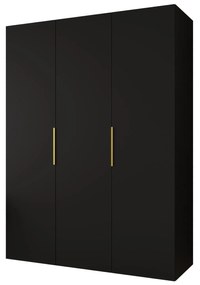 Dulap de haine 150 cm Mirabella 1 (Negru + Auriu). 1126354