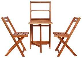 44013 vidaXL Set mobilier bistro pliabil, 3 piese, lemn masiv de acacia