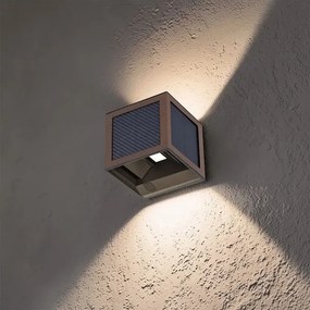 Lampă solară LED de perete cu senzor LED/9W/3,7V 3000/4000/6000K IP65 2600mAh maro