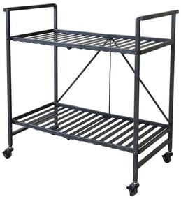 Carucior pliabil din metal, negru antichizat, H83.5/L84/W46 cm