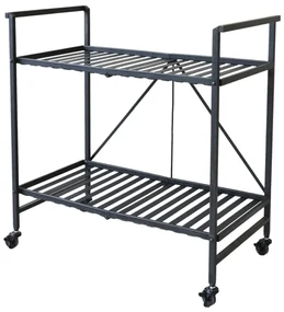 Carucior pliabil din metal, negru antichizat, H83.5/L84/W46 cm