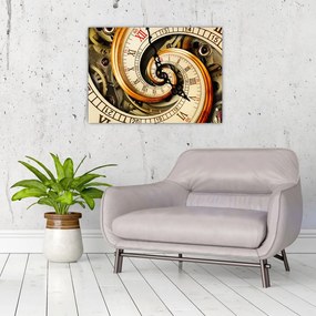 Tablou pe sticlă cu ceas (70x50 cm)