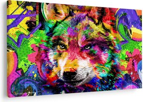 Tablou - Lupul cu graffiti (90x60 cm)