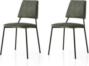 Set 2 scaune LIMA 4553 V2, gri inchis/negru, stofa catifelata/metal, 4