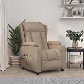 vidaXL Fotoliu de masaj electric, cappuccino, piele ecologică