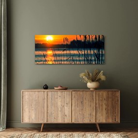 Tablou - Apus de soare la lac (120x50 cm)