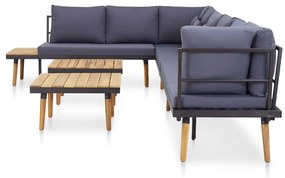 Set mobilier de gradina cu perne 8 locuri lemn masiv de acacia