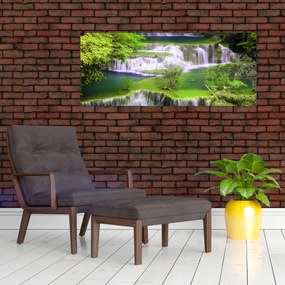 Tablou - Cascada Huay Mae Khamin, Kanchanaburi, Thailanda (120x50 cm)