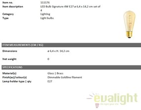 Set de 4 becuri E27 LED Bulb Signature 4W 111176 HZ