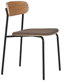 Scaun de dining negru/maro stivuibil cu aspect de lemn de frasin Estepona – House Nordic